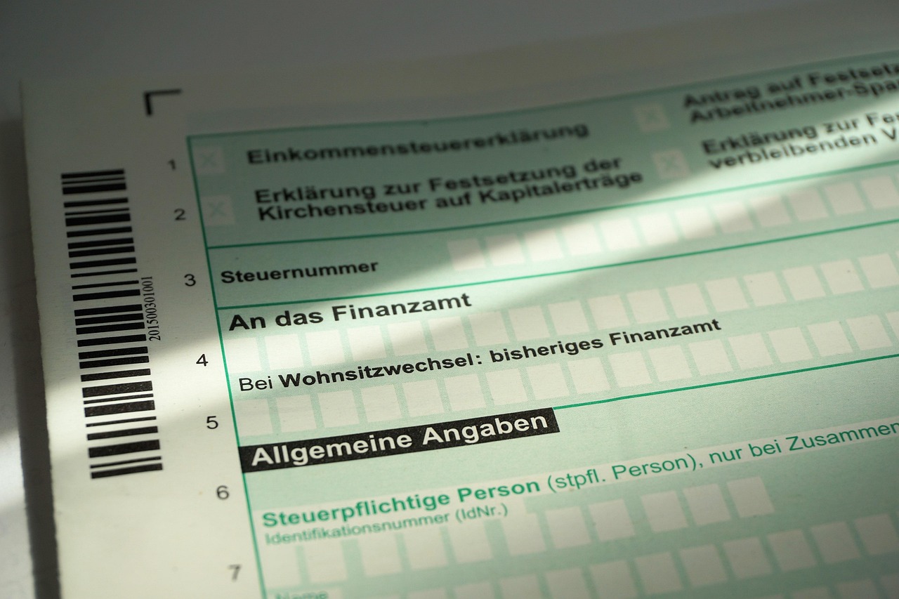 Formularz niemieckiego zeznania podatkowego Einkommensteuererklärung składany do Finanzamt